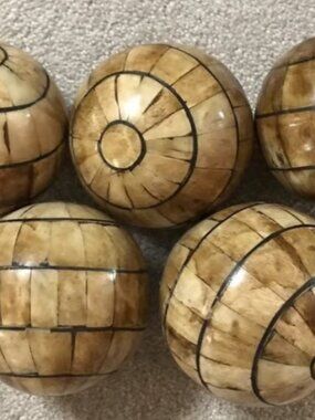 Brown Decorative Balls. Set of 5